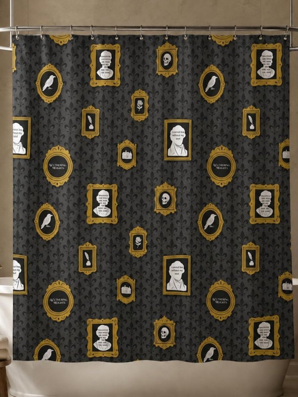 NWT: Wuthering Heights Fabric Shower Curtain - 72" x 72" Cotton/Poly Blend